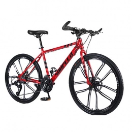 Wangkai Bici Wangkai Mountain Bike Acciaio ad Alto Contenuto di Carbonio Freni a Disco Anteriori e Posteriori Adatti a Qualsiasi Superficie Stradale, Red