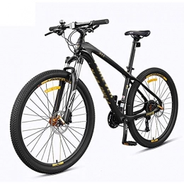 WANYE Bici WANYE Mountain Bike da 27, 5 Pollici 27 / 30 velocità per Uomo Donna Adulto Hard Trail Sospensione Anteriore Freni a Disco in Alluminio Telaio in Acciaio Black gold-30speed