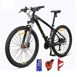 WANYE Bici WANYE Mountain Bike da Uomo, Bici in Fibra di Carbonio, Ruote da 27, 5 Pollici, Telaio in Alluminio, Leve a Rotazione, Deragliatore Posteriore a 27 / 30 velocità Black gold-27speed