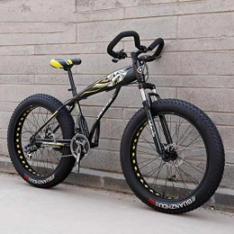 WJH Mountain Bike WJH Fat Tire Adulti Mountain Bike, Doppio Freno a Disco in Acciaio / High-Carbonio Telaio Cruiser Bikes, Giallo, 27speed 26 Inches