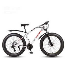 WJSW Mountain Bike WJSW Biciclett26 Pollici mountabike Fat Tire Adulti, Telaio MTB Acciaio ad Alto tenore Carbonio con Sedile Regolabile, forcellammortizzata, Pedali PVC e Doppio Freno Disco