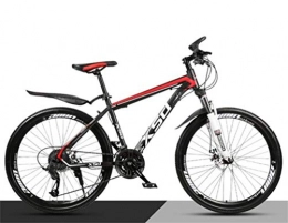 WJSW Mountain Bike WJSW Mountain Bike con Ruote da 26 Pollici per Adulti, Bicicletta per ammortizzatori Fuoristrada da Città per Studenti (Colore: Nero Rosso, Dimensioni: 24 velocità)