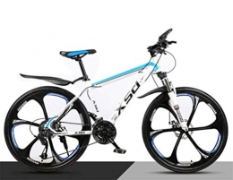 WJSW Mountain Bike WJSW Mountain Bike da 26 Pollici per Bici da Strada per Adulti, Bici da Città Hardtail per pendolari (Colore: Bianco Blu, Dimensioni: 21 velocità)