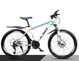 WJSW Mountain Bike WJSW Mountain Bike da smorzamento di Guida, Bicicletta per Città a velocità variabile Fuoristrada da 26 Pollici per Adulti (Colore: Bianco Blu, Dimensioni: 21 velocità)