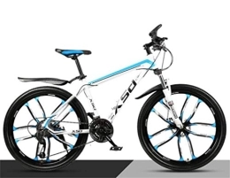 WJSW Bici WJSW Mountain Bike da Uomo, Bici da 26 Pollici per pendolari City Hardtail off-Road smorzamento Bici da Strada (Colore: Bianco Blu, Dimensioni: 27 velocità)