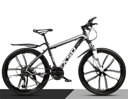 WJSW Mountain Bike WJSW Mountain Bike da Uomo, Ruota da 26 Pollici per pendolari City Hardtail off-Road smorzamento Bicicletta da Strada (Colore: Bianco Nero, Dimensioni: 21 velocità)