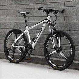 WJSW Mountain Bike WJSW Mountain Bike smorzante di Guida, Telaio in Acciaio ad Alto tenore di Carbonio per Mountain Bike a Doppia Sospensione da 26 Pollici (Colore: Bianco Nero, Dimensioni: 21 velocità)