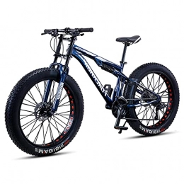 WOGQX 26 Pollici 21/27 velocità Fat Tire Mountain Bike, Mountain Bike Full Suspension Telaio in Acciaio al Carbonio Ad Alta Resistenza MTB Freno A Doppio Disco Mountain Bicycle,21 Speed