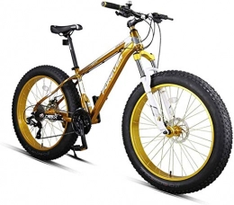 WQFJHKJDS Mountain Bike WQFJHKJDS Pneumatico Grasso da 4, 0 Pollici da Montagna da 27 velocità per Neve / Spiaggia, Anteriore e Posteriore Dual Mechanical Disc Freni per Manubrio Regolabile Manubrio, Golden