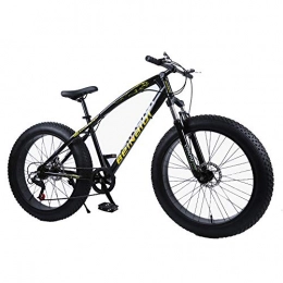 WQY Bici WQY 4.0 Fat Bike Mountain Bike da 26 Pollici 7 velocità Variabile Bici da Neve Bici da Spiaggia Ammortizzante Bici da Montagna Grande Pneumatico, Nero, 26in