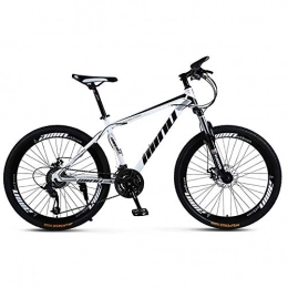 WSZGR Mountain Bike WSZGR Adulto Bicicletta da Montagna, Alto-Acciaio al Carbonio MTB con Sospensione Anteriore, Leggero Freno A Doppio Disco Bicicletta da Montagna Bianco E Nero 26", 27-velocità