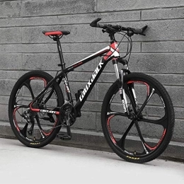 WYBD.Y Mountain Bike WYBD.Y 6 Ruote a Raggi Alta qualità Mountain Bike Freno Idraulico a Doppio Disco Alta qualità Mountain Bike Studenti Maschi e Femmine Bici da Strada Ruota da 26 Pollici MTB, Black Red, 21