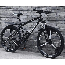 WYBD.Y Bici WYBD.Y Alta qualità Mountain Bike Biciclette, 27 Variabile Alta qualità Mountain Bike Telaio in Acciaio al Carbonio Leggero Doppio Freno A Disco Bici da Strada per Uomo E Donna, Nero, 24inc