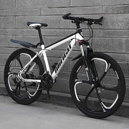 WYBD.Y Bici WYBD.Y Alta qualità Mountain Bike della Sospensione Anteriore 24 Telaio in Acciaio al Carbonio Unisex Bici da Strada Ruote da 24 / 26 Pollici, Bianca, 24inch