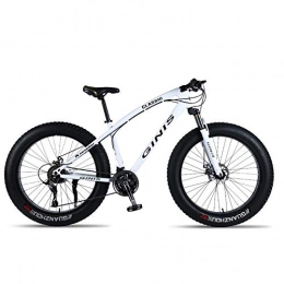 XIAOFEI Mountain Bike XIAOFEI Mountain Snow Bike, Freno Doppio Disco da 2426 Pollici velocità con Assorbimento 4.0 Pneumatici Larghi, Bici Strada Ciclismo per Uomo E Donna A 21 velocità, White1, 24 21S