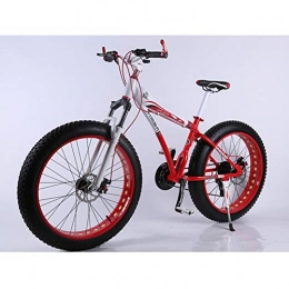 XNEQ Mountain Bike XNEQ Motoslitta da 26 Pollici in Lega di Alluminio, Mountain Bike Antiurto Allargato da 4.0, Freno A Disco A velocità Variabile, Rosso, 27