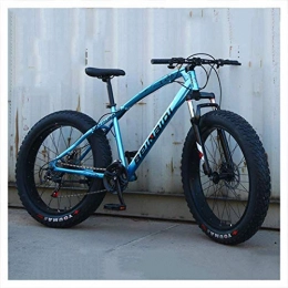 XXCZB Mountain Bike XXCZB Mountain Bike Hardtail con Pneumatici Grassi da 24 Pollici per Adulti Uomo Donna Bicicletta da Montagna Antiscivolo con Sospensione Anteriore e Freni a Disco Meccanici-7 velocità_Blu Stellato