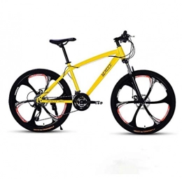 Y&XF Mountain Bike Y&XF Mountain Bike Adulto, Spiaggia motoslitta, Bike Doppio Freno a Disco da Crociera, per Mountain Bike da Uomo Ruote da 26 Pollici, Giallo, 21 Speed