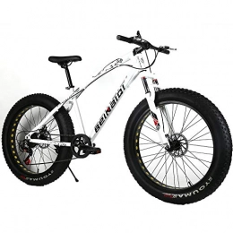 YOUSR Mountain Bike YOUSR Shimano Bici da Uomo Fat Bike Mountain Bike per Uomo e Donna White 26 inch 27 Speed