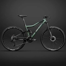 YXGLL Mountain Bike YXGLL Telaio per Bicicletta da 26 Pollici Mountain Bike a Sospensione Completa, Telaio per Freni a Disco Meccanici per Bicicletta a Doppio Assorbimento degli Urti (Green 27 Speeds)