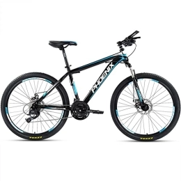 zcyg Mountain Bike zcyg Mountain Bike per Adulti, 21 velocità Trasmissione, Telaio in Acciaio Ruote da 24 / 26 Pollici, con Doppio Freno A Disco per Uomini in Bicicletta MTB da Uomo(Size:24inch, Color:Nero+Blu)