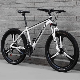 ZEYHOME Bici ZEYHOME Mountain Bike Adulti, Telaio In Acciaio Ad Alto Tenore di Carbonio 21-30 Velocità Sospensione Doppio Freno a Disco Bicicletta Antiscivolo Ciclismo per Esterni(24" 27 Speed, White)