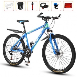 ZLMI Mountain Bike ZLMI 26 Pollici Mountain Bike, Adulti Uomo 24 velocità Mountain Biciclette, Telaio Alluminio, Freni A Disco Bicicletta Mountain Bike, Blu