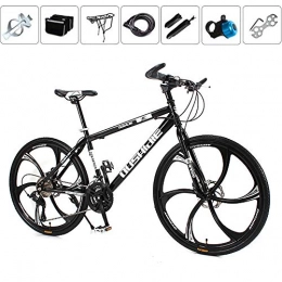 ZLMI Mountain Bike ZLMI 26 Pollici Mountain Bike Bicicletta per Adulti, 30 velocità, Telaio in Acciaio Ad Alto Tenore di Carbonio, Mountain Bike per Tutti I Terreni Hardtail, Nero