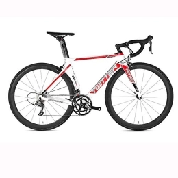 BIU Bicicletas de carretera Bicicleta De Carretera, Bicicleta De Freno 700C Doble V, Fibra De Carbono 16-Road Road Racing Bend Handle Sniper2.0 Bicicletas para Hombres Y Mujeres, Red White, 48 cm