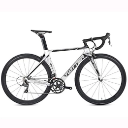 BIU Bicicletas de carretera Bicicleta De Carretera, Fibra De Carbono 16-Road Road Racing Bend Handle Sniper2.0 Bicicletas para Hombres Y Mujeres, 700C Double V Brake Bicycle, Blanco, 46 cm