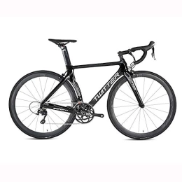 BIU Bicicleta Bicicleta De Carretera, Fibra De Carbono 16-Road Road Racing Bend Handle Sniper2.0 Bicicletas para Hombres Y Mujeres, 700C Double V Brake Bicycle, Negro, 48 cm