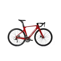  Bicicleta Bicycles for Adults Off Road Bike Carbon Frame 22 Speed Thru Axle 12 * 142mm Disc Brake Carbon Fiber Road Bicycle (Color : Red, Size : 52cm)