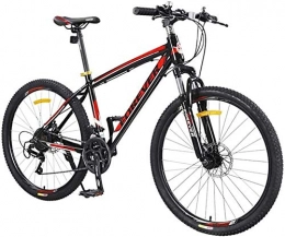 QUETAZHI Bicicletas de carretera QUETAZHI 21 velocidades Bicicletas de montaña de 26 Pulgadas Marco de Aluminio, Doble Disco de Doble suspensin de Bicicleta, Bicicleta de montaña de neumticos Rayos, Rojo Oscuro QU604