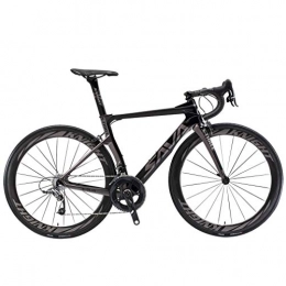 SAVADECK Bicicletas de carretera SAVADECK Phantom 2.0 700C Bicicleta de Carretera de Fibra de Carbono Shimano Ultegra R8000 22-Velocidad Sistema Michelin 25C Neumáticos Fi'zi: k Cojín (48cm, Gris)