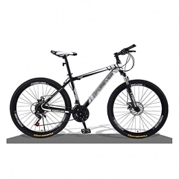 FBDGNG Bicicletas de montaña 26 ruedas de freno de disco dual de 21 velocidades, marco de acero de alto carbono adecuado para hombres y mujeres entusiastas del ciclismo (tamaño: 21 velocidades, color: negro)