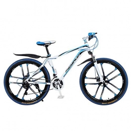 WGYEREAM Bicicletas de montaña Bicicleta de Montaa, 26" bicicletas de montaña Bicicletas 21 24 27 velocidades marco ligero de aleacin de aluminio Barranco bicicleta con doble freno de disco ( Color : Blue , Size : 21 Speed )