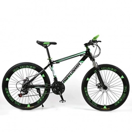 Dsrgwe Bicicletas de montaña Bicicleta de Montaa, Bicicleta de montaña, bicicletas de marco de acero al carbono, doble freno de disco delantero y Tenedor, de 26 pulgadas de radios de la rueda ( Color : Green , Size : 27-speed )