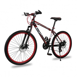 WGYEREAM Bicicleta Bicicleta de Montaa, Bicicletas de montaña 26" Concepto de amortiguacin 21 Barranco velocidades MTB de doble disco de freno delantero de enganche de marcos de acero al carbono ( Color : Red )