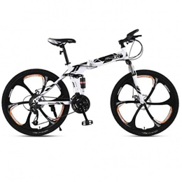 Dsrgwe Bicicletas de montaña Bicicleta de Montaa, De 26 pulgadas de bicicletas de montaña, bicicletas plegables hardtail, suspensin completa y doble freno de disco, marco de acero al carbono ( Color : Black , Size : 27-speed )