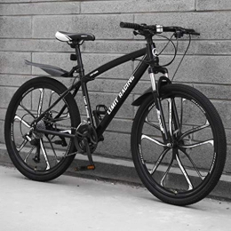 Dsrgwe Bicicletas de montaña Bicicleta de Montaa, De 26 pulgadas de bicicletas de montaña, Marco de acero al carbono Rgidas montaña de la bicicleta, doble disco de freno y suspensin delantera ( Color : B , Size : 27-speed )