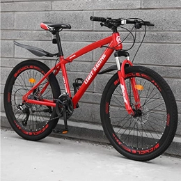 Great Bicicletas de montaña Bicicleta de montaña, 26 "bicicleta De Montaña De Adultos De Ruedas, Bicicletas De Carretera De Acero Altamente Carbono 21 / 24 / 27 Velada Suspensión Completa Montaña Biciclet(Size:21 speed , Color:Red)