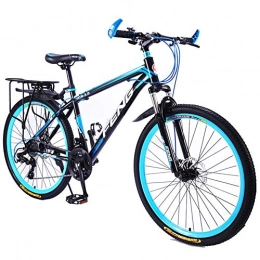 FXMJ Bicicletas de montaña Bicicleta de montaña 26 Pulgadas, Hombres Bicicleta de montaña Freno de Doble Disco MTB Bicicleta de Acero al Carbono Bicicleta de suspensión Completa con Estante Trasero, 24 Speed