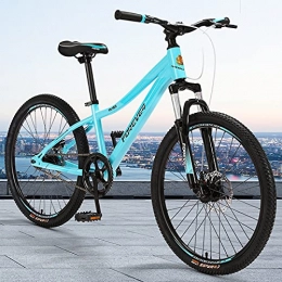 Great Bicicletas de montaña Bicicleta de montaña, Bicicleta De Montaña De 24 Pulgadas, Marco De Aleación De Aluminio De La Bicicleta De Las Mujeres Doble Amortiguador De Amortiguador Bicicleta De Carretera De La Bici(Color:Azul)