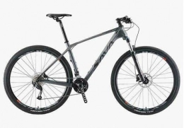 360Home Bicicletas de montaña Bicicleta de montaña con cuadro de carbono, 29 pulgadas, 27 velocidades, color gris