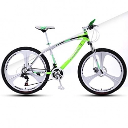 DGAGD Bicicletas de montaña Bicicleta de montaña de 26 pulgadas bicicleta de amortiguación de velocidad variable para adultos bicicleta todoterreno doble freno de disco bicicleta de tres ruedas-Blanco y verde_24 velocidades