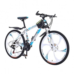 FBDGNG Bicicletas de montaña Bicicleta de montaña de 26 pulgadas, rueda de 21 / 24 / 27 velocidades, freno de disco doble, bicicleta de suspensión para bicicletas y entusiastas del ciclismo (tamaño: 24 velocidades, color: azul)