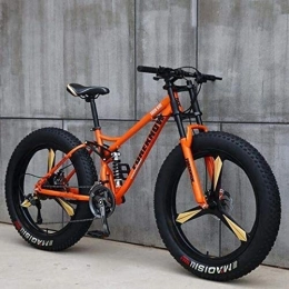 Suge Bicicletas de montaña Bicicleta de montaña for Hombre y Mujeres, Marco de Acero al Carbono de Alta, Freno de Disco mecnico, de 26 Pulgadas de aleacin de Aluminio Ruedas (Color : Orange, Size : 7 Speed)