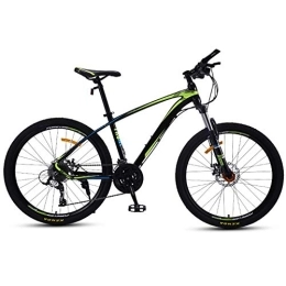 Relaxbx Bicicletas de montaña Bicicleta de montaña para Adultos de 24 velocidades Rueda de 26 Pulgadas Ligero Marco de aleación de Aluminio Freno de Disco Negro + Verde