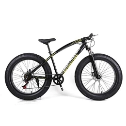 DULPLAY Bicicleta Bicicleta De Suspensión Para Adolescentes Adultos Hombres Mujeres, Freno De Disco Doble Neumático De Grasa Bicicleta De Suspensión, 26 Pulgadas Bicicleta De Montaña Bicicleta Negro 26", 27-velocidad