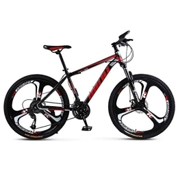 WEHOLY Bicicletas de montaña Bicicleta para hombre ', bicicleta de montaña, acero de alto carbono, marco de acero de 30 velocidades, 24 pulgadas, ruedas de 3 radios, horquillas de suspensión delantera totalmente ajustables,